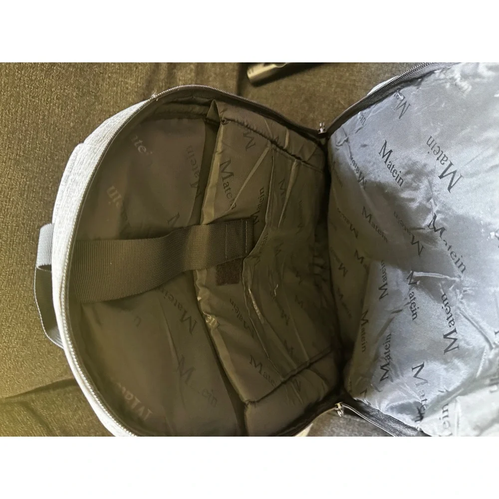 Matein Travel Laptop Backpack Gray Heather USB Charging Port Commuter Bag